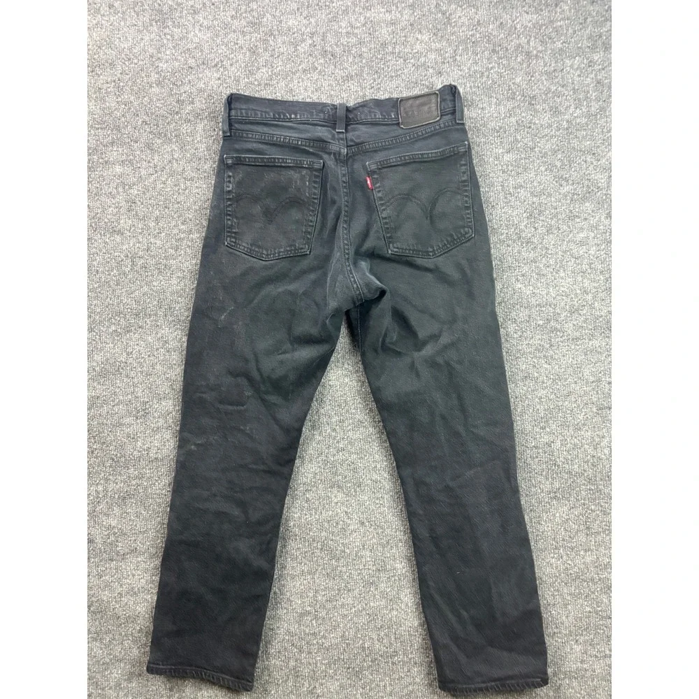 Levi's Wedgie Straight Jeans Womens 26 Black High Rise Button Fly Denim Pants